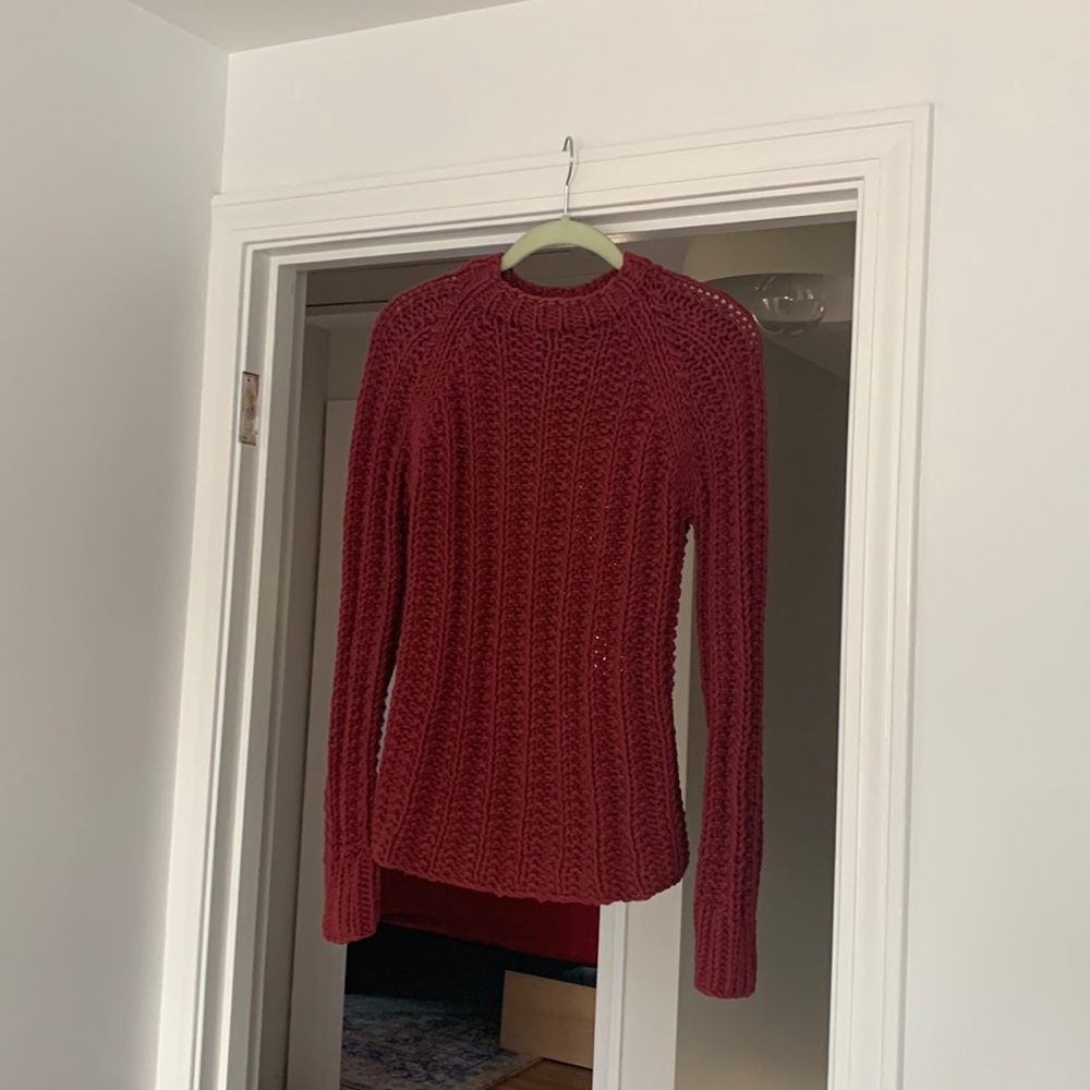 J Crew “knit by hand”